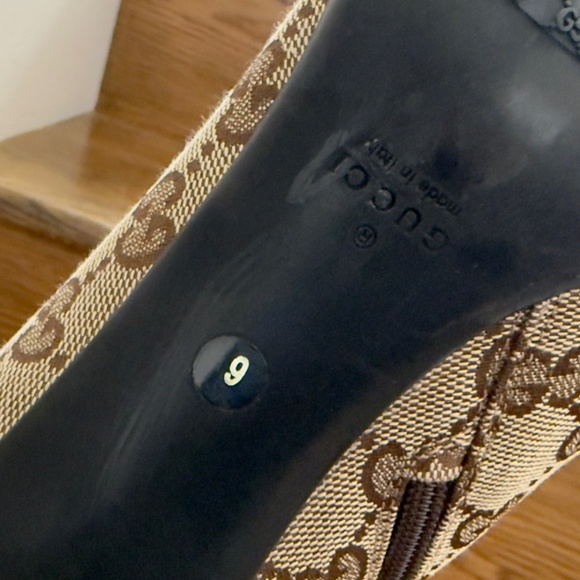 Gucci Monogram GG Logo Fabric Pointed Toe Ankle Boots 9 NEW - Picture 9 of 12